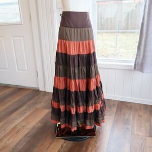 Sugar Lips Womens Tiered Maxi Skirt L Boho Fairy Cottagecore Whimsigoth Western